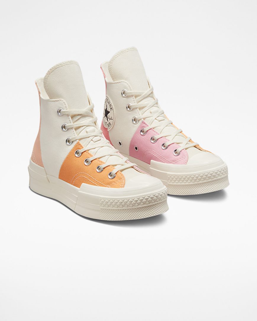 Tenisi Inalti Dama Converse Chuck 70 Plus Color Candy Bej Portocalii Roz | RO DVLAY174